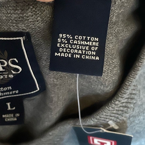 NWT Chaps V neck cotton cashmere long sleeve men’s sweater large - Picture 6 of 8